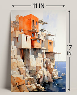 Cliffside Architecture Poster