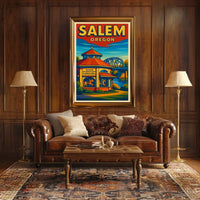 Salem Oregon Riverfront Carousel Poster