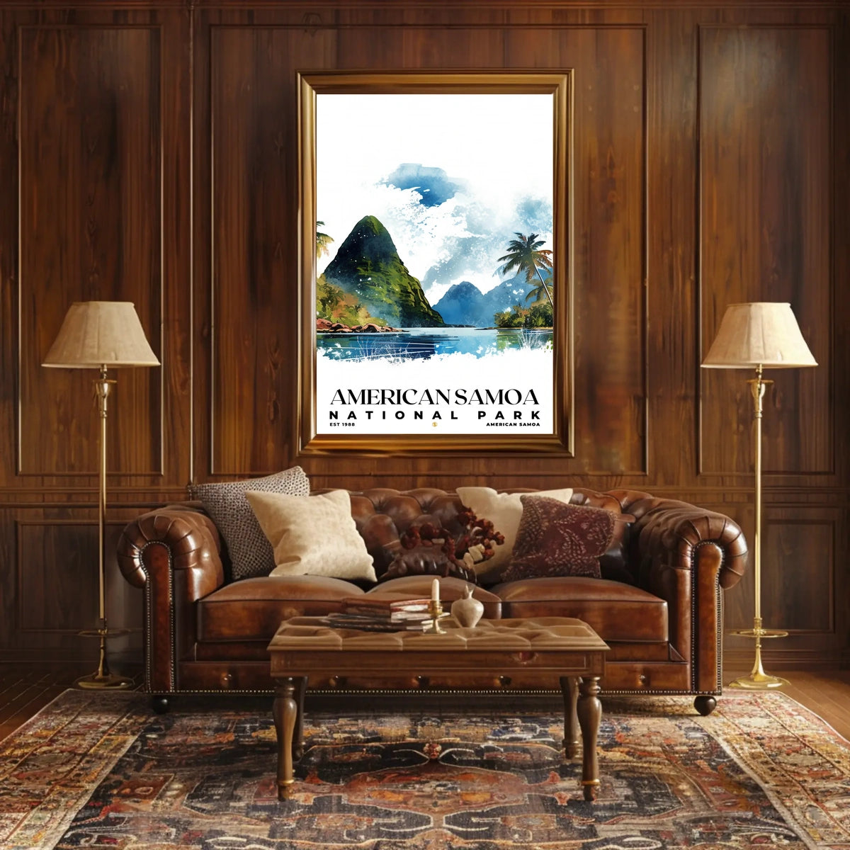 American Samoa Watercolor Wall Art Poster
