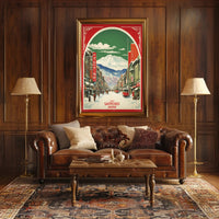 Stylized Sapporo Cityscape Poster Wall Art Print