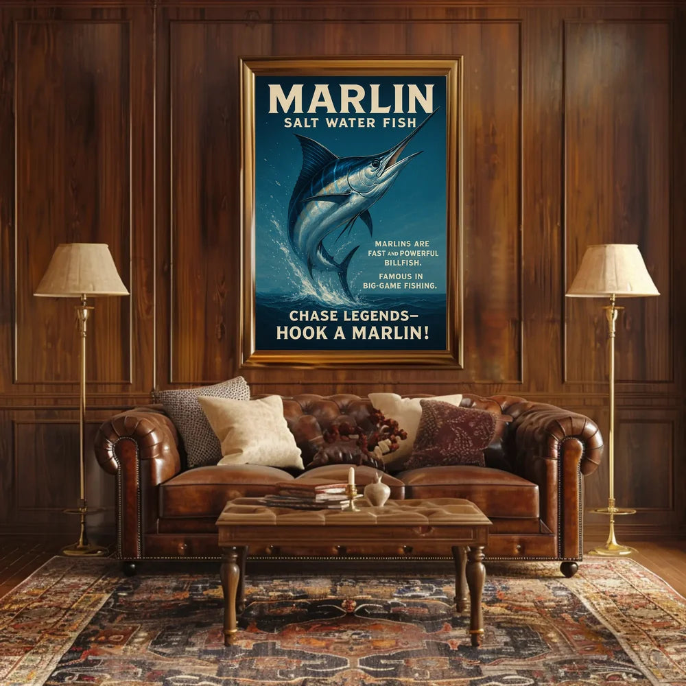 Marlin Adventure Sports Poster PosterGoat