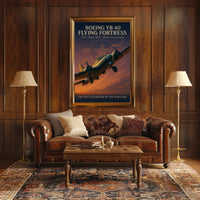 Boeing YB-40 WWII Bomber Vintage Art Poster