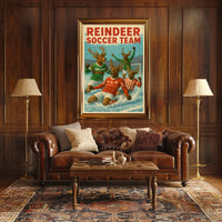 Reindeer Soccer Team Celebration Poster