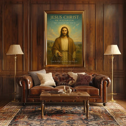 Jesus Christ Serenity in Pastoral Landscape Religious Poster