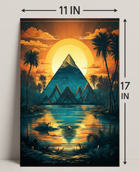 Sunset Over The Pyramid Poster