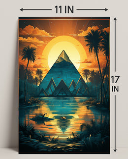 Sunset Over The Pyramid Poster