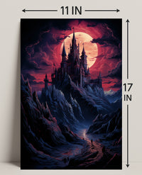 Enchanted Castle Under A Blood Moon Poster
