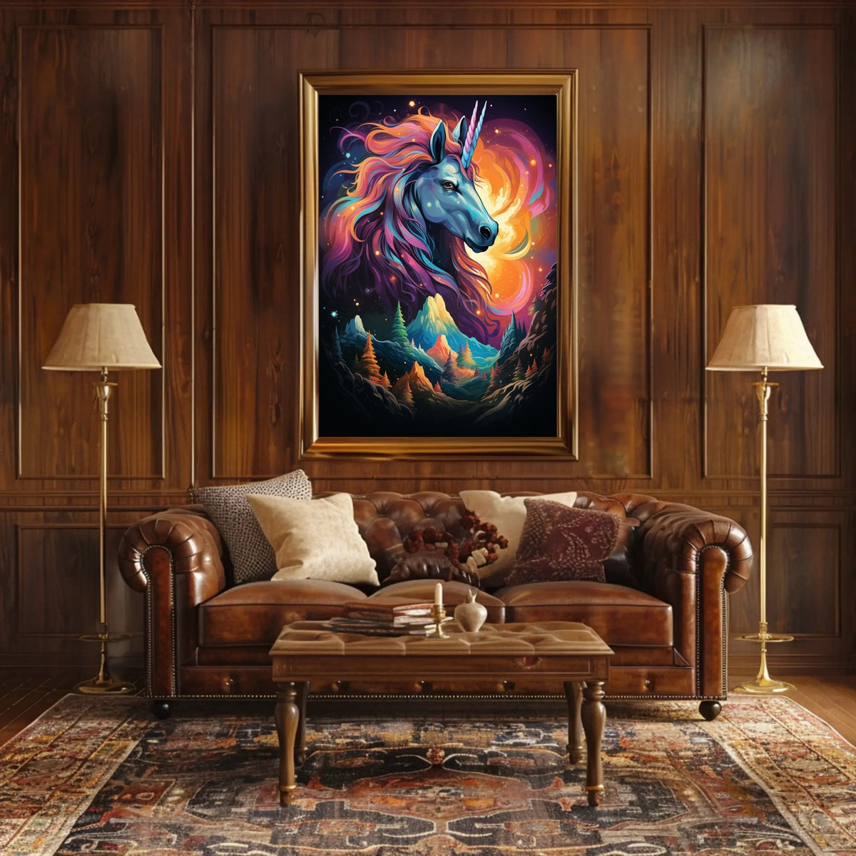 Majestic Unicorn Fantasy Art Poster for Walls