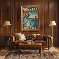 Yonkers Vintage Heritage Art Deco Cityscape Poster