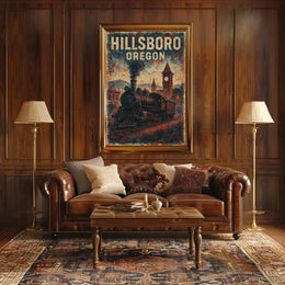 Vintage Locomotive Art Steampunk Heritage Poster