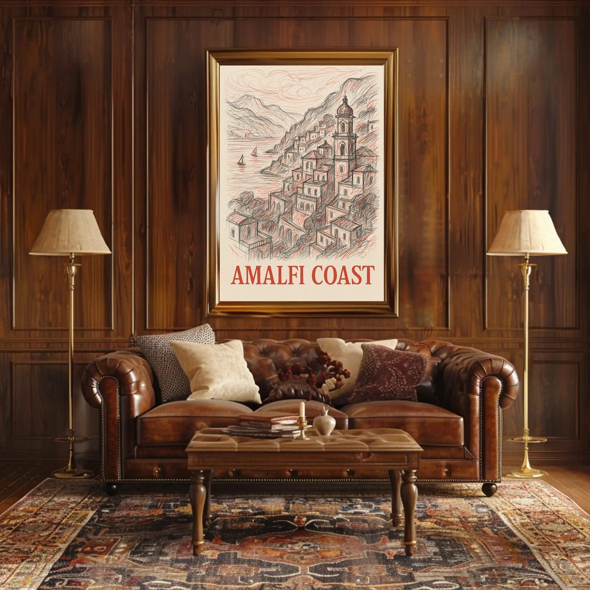 Amalfi Coast Poster Wall Art 18x24 Coastal Decor Coastal View