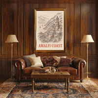 Amalfi Coast Poster Wall Art 18x24 Coastal Decor Coastal View