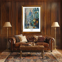 Picturesque Parisian Street Scene Watercolor Urban or Cityscape Poster PosterGoat