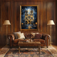 Gothic Splendor Notre-Dame At Night Poster