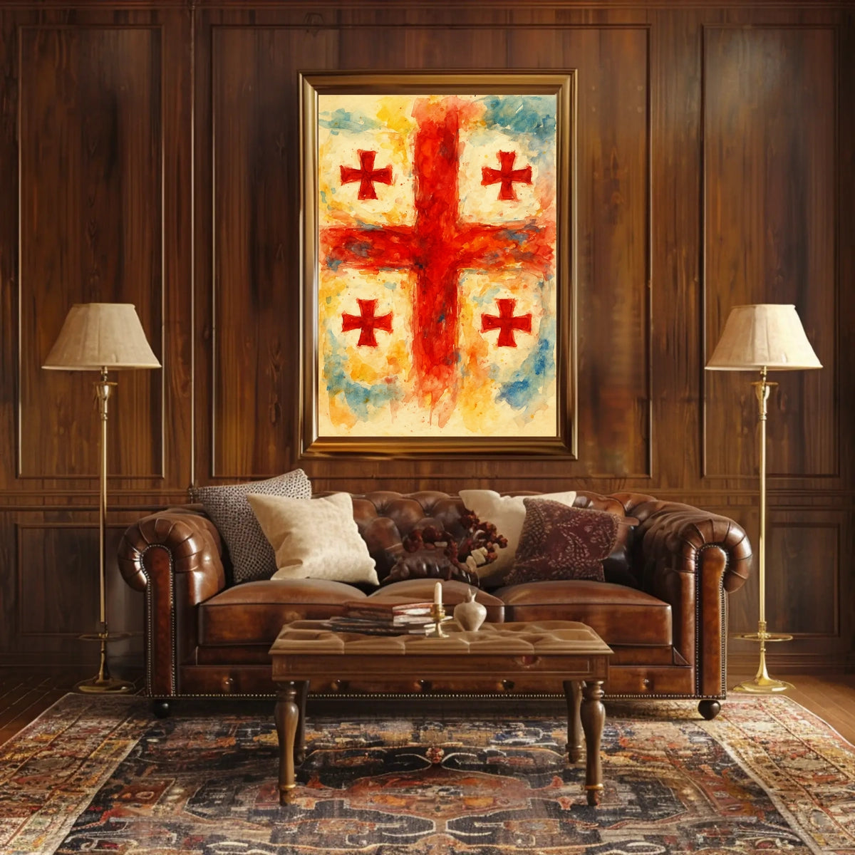 Vibrant Crosses Abstract Watercolor Poster