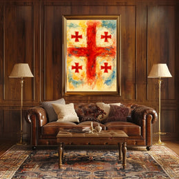 Vibrant Crosses Abstract Watercolor Poster