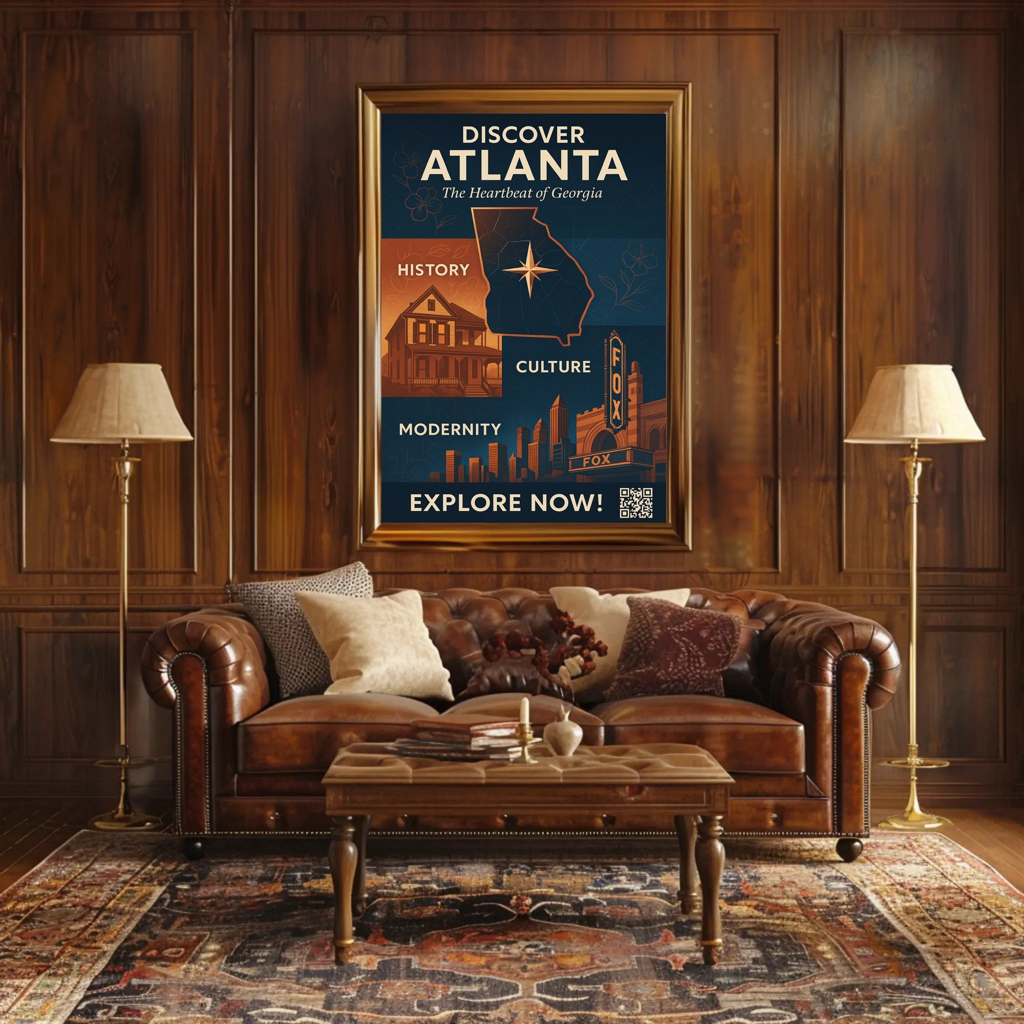 Atlanta Georgia Cultural Treasures Travel Poster PosterGoat