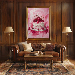 Cherry Celebration: Artistic Dessert Delight Poster PosterGoat