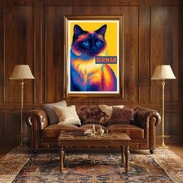Vibrant Birman Cat Poster