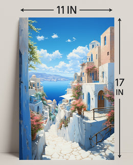 Serene Mediterranean Pathway Poster