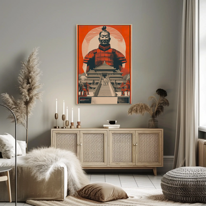 Terracotta Warrior Xian China Palace Vintage Travel Poster