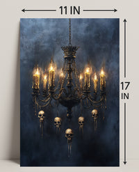 Gothic Chandelier Of Skulls Poster