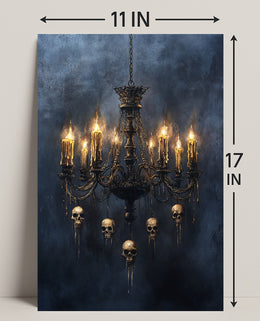 Gothic Chandelier Of Skulls Poster