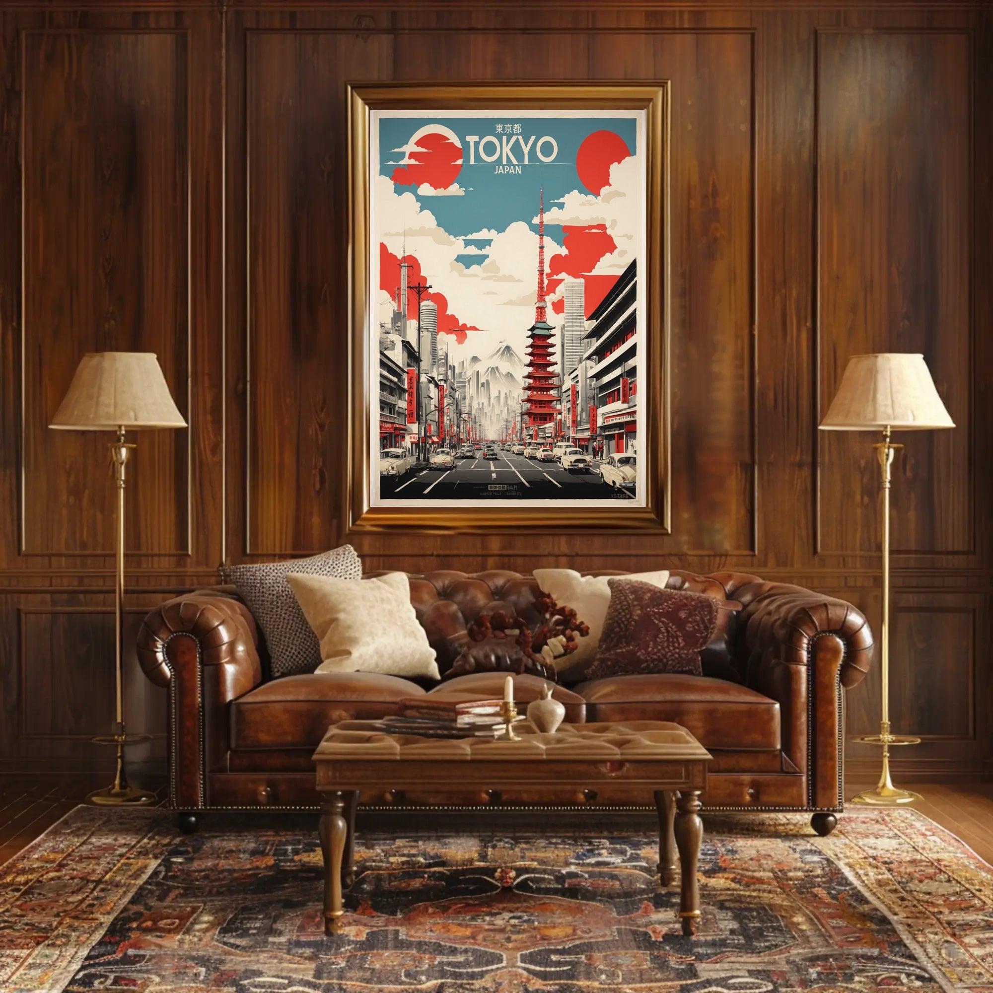 Tokyo Skyline Nostalgia Travel Poster