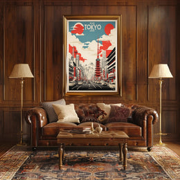 Tokyo Skyline Nostalgia Travel Poster