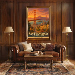 San Francisco Vintage Wall Art Poster Bay Scenery