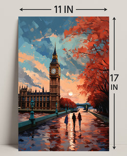 Autumn Stroll By Big Ben Poster PosterGoat