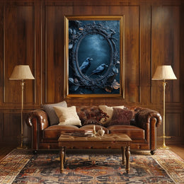 Two Crows Artistic Surreal Mirror Animal Poster
