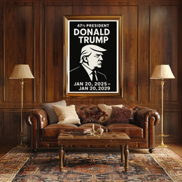 Donald Trump Legacy Power Minimalist Patriotic Iconic Leader Portrait Bold Timeless Poster