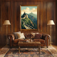 Great Wall Scenic Art: Majestic Travel Poster