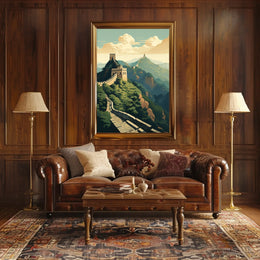 Great Wall Scenic Art: Majestic Travel Poster