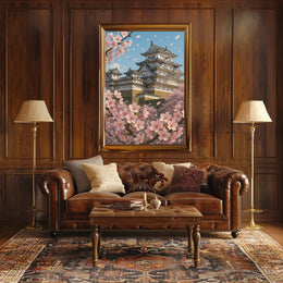 Cherry Blossoms at the Castle Poster