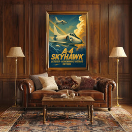 Skyhawk Jets Soaring Through Dramatic Sky Military Poster