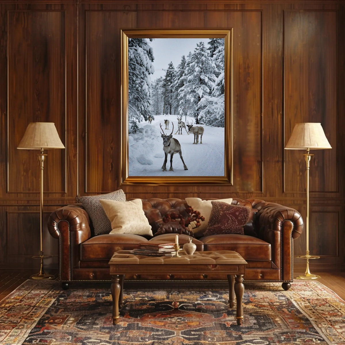 Winter Wonderland With Reindeer Poster