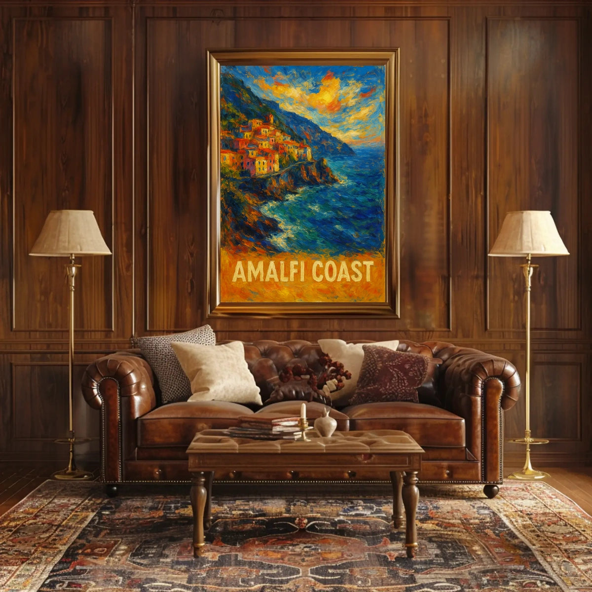Amalfi Coast Poster Wall Art Scenic Coastal Print Decor