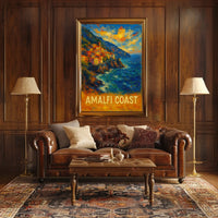 Amalfi Coast Poster Wall Art Scenic Coastal Print Decor