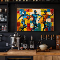 Energetic Abstract Dance Figures Vibrant Art Poster