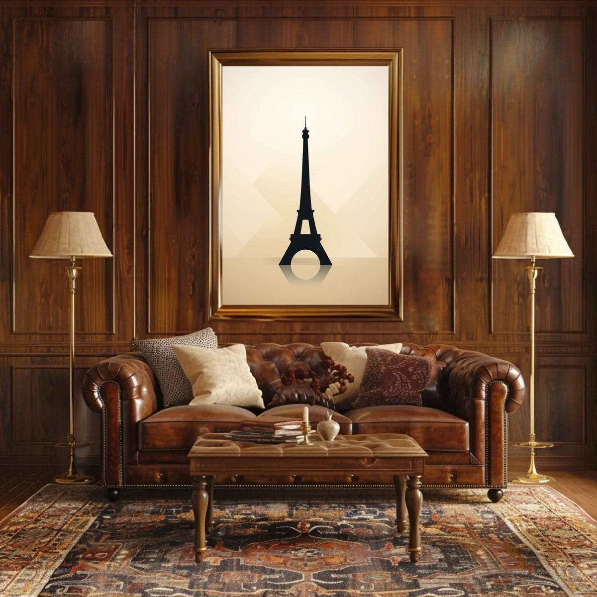 Eiffel Tower Silhouette Minimalist Paris Travel Art Poster
