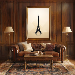 Eiffel Tower Silhouette Minimalist Paris Travel Art Poster