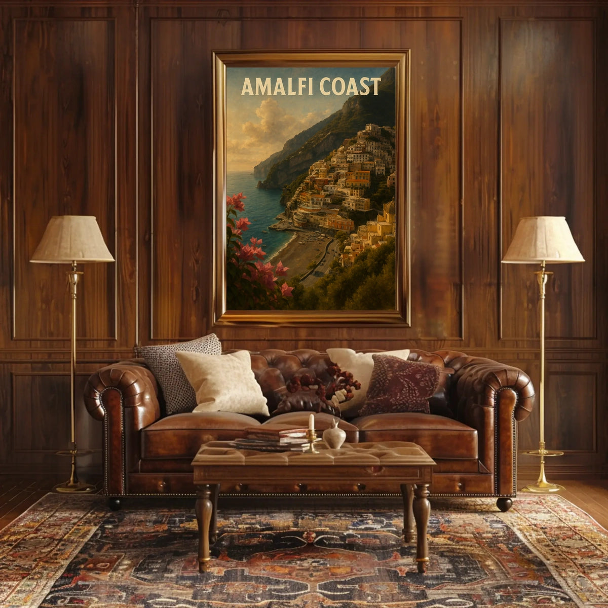 Amalfi Coast Poster Wall Art for Coastal Decor and Travel