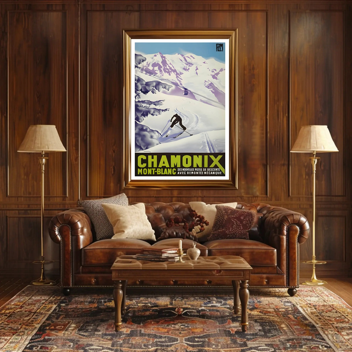 Chamonix Mont-Blanc Ski Poster