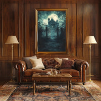 Gothic Mansion Victorian Era Scene Artistic Poster