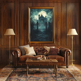 Gothic Mansion Victorian Era Scene Artistic Poster