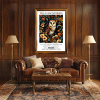 19th Century Owl Botanical Artistry Poster