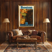 Boston City Upon a Hill Urban Cityscape Poster