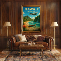 Hawaii Vintage Travel Poster Wall Art Print